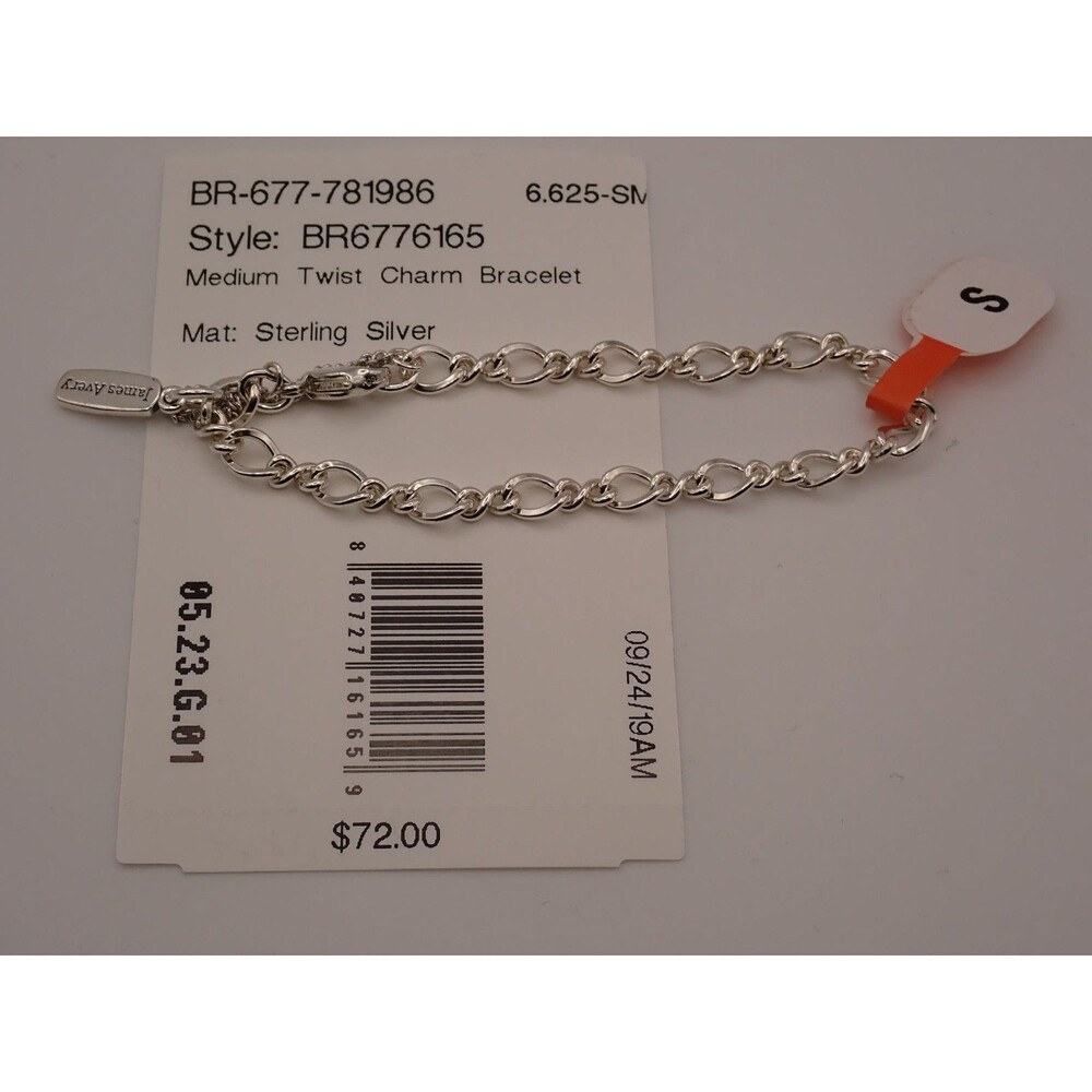 NEW James Avery Charm Bracelet Small .925 Sterling Silver Medium Twist Chain - Picture 3 of 5